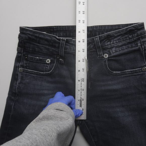 R13 Boy Straight Jeans in Strummer Black Size 24 - Picture 9 of 12